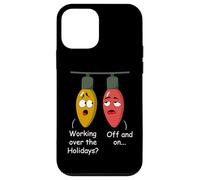 Funny Christmas Lights Joke Light Bulb Working Off On Pun Custodia per iPhone 12 mini