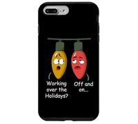 Funny Christmas Lights Joke Light Bulb Working Off On Pun Custodia per iPhone 7 Plus/8 Plus