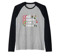 Funny Christmas List Quotes Sayings Illustration Graphic Maglia con Maniche Raglan