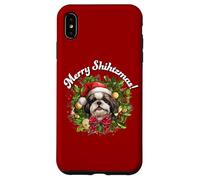 Funny Christmas Merry Shihtzmas Santa Wreath Shih Tzu Lover Custodia per iPhone XS Max