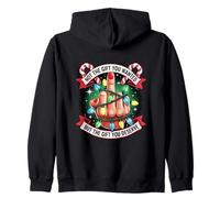 Funny Christmas Middle Finger Graphic Felpa con Cappuccio
