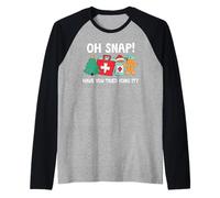 Funny Christmas Nurse Have You Tried Icing It Gingerbread Maglia con Maniche Raglan