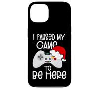 Funny Christmas Quotes I Paused My Game to Be Here Graphic Custodia per iPhone 13