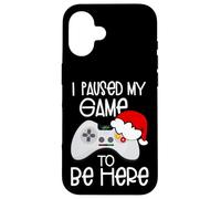 Funny Christmas Quotes I Paused My Game to Be Here Graphic Custodia per iPhone 16