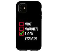 Funny Christmas Santa Clause Checklist Quotes Graphic Custodia per iPhone 11