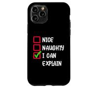 Funny Christmas Santa Clause Checklist Quotes Graphic Custodia per iPhone 11 Pro