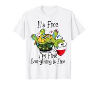 Funny Christmas Turtle It's fine I'm fine Everything is fine Maglietta