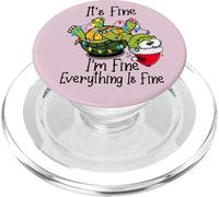 Funny Christmas Turtle It's fine I'm fine everything is fine PopSockets PopGrip per MagSafe