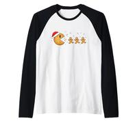 Funny Christmas Videogame Cookie Gingerbread Maglia con Maniche Raglan