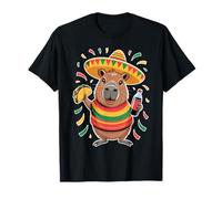 Funny Cinco De Mayo Capybara Sombrero Fiesta Animal Maglietta