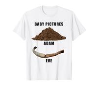 Funny Clean Bible Character Humor - Adam & Even Baby Photos Maglietta