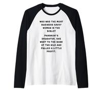 Funny Clean Bible Character Humor - Moses Profit Joke Maglia con Maniche Raglan