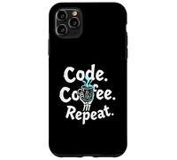 Funny Code Coffee Repeat Programmer Skeleton Hand Design Custodia per iPhone 11 Pro Max