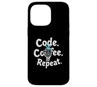 Funny Code Coffee Repeat Programmer Skeleton Hand Design Custodia per iPhone 14 Pro Max