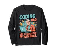 Funny Coding Dad Like a Regular Dad but With Bugs Maglia a Manica