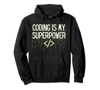 Funny Coding is My Superpower Coder Programmer Felpa con Cappuccio