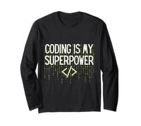Funny Coding is My Superpower Coder Programmer Maglia a Manica
