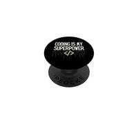 Funny Coding is My Superpower Coder Programmer PopSockets PopGrip Adesivo