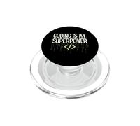 Funny Coding is My Superpower Coder Programmer PopSockets PopGrip per MagSafe