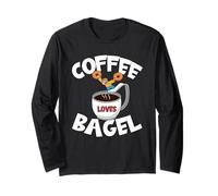 Funny Coffee And Bagel Quote for High Dive Men & Coffee Dad Maglia a Manica