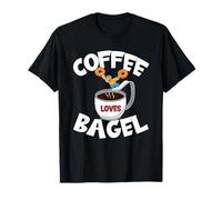 Funny Coffee And Bagel Quote for High Dive Men & Coffee Dad Maglietta