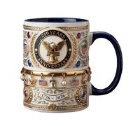 Funny Coffee Cups - 250th Ceramic Vintage Commemorative | Eagle Tea Mug Coffee Cups | 1776-2026 American Flag, 330ml Capacity, for Holiday Party Office School Bar Table Desk Decor, Water Milk Juice