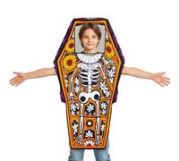 Funny Coffin Skull Costumes, Coffin Shape Skeleton Onesie Loose Clothes | Halloween Vampire Casket Outfits for Women Men Kids Cosplay Props Stage Performance Themed Dance Party Role Playing Activity