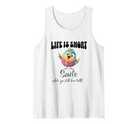 Funny Colorful Bird Shirt Cute Bird Humor Tee Life Is Short Canotta