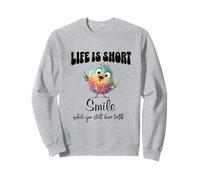 Funny Colorful Bird Shirt Cute Bird Humor Tee Life Is Short Felpa