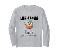 Funny Colorful Bird Shirt Cute Bird Humor Tee Life Is Short Maglia a Manica