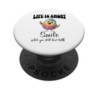 Funny Colorful Bird Shirt Cute Bird Humor Tee Life Is Short PopSockets PopGrip Adesivo