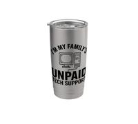Funny Computer Tech, Sono il supporto tecnico non retribuito della mia famiglia Bicchiere termico in acciaio inox doppia parete