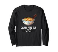 Funny Confused Chicken Fried Rice Veg Meme Maglia a Manica
