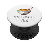 Funny Confused Chicken Fried Rice Veg Meme PopSockets PopGrip Adesivo