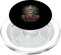Funny Conspiracy Cat Tinfoil Hat Opera d'arte PopSockets PopGrip per MagSafe