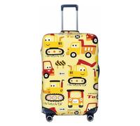 Funny Construction Vehicles Travel Luggage Covers - Elasticità Valigie Coperture Protector per bagagli 45-81 cm, Nero , L