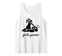 Funny Cool Figures Stick Cartoon Fight, Girl Power Graphic Canotta