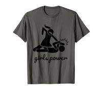 Funny Cool Figures Stick Cartoon Fight, Girl Power Graphic Maglietta