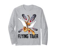 Funny Cool Tiger Flying Novelty Graphic Tees & Cool Designs Maglia a Manica