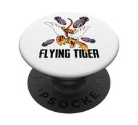 Funny Cool Tiger Flying Novelty Graphic Tees & Cool Designs PopSockets PopGrip Adesivo