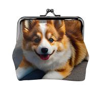 Funny Corgi Butt Brown Print elegante unico portamonete carino mini portafoglio con chiusura a bacio impermeabile per monete