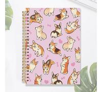Funny Corgi Journal Notebook, Cute Welsh Corgi Pink Journal, Corgis Lovers Mom Gifts, Dog Office Supplies, Spiral Notebook 5.5x8.3 Inch