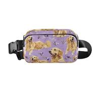 Funny Cornish Rex Cats Neutro Moda Crossbody Bag Marsupio per Donne Uomini Adolescenti Grande Capacità Sling Bag Viaggio, Art Golden Retriever Cani Viola, 1 size