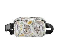 Funny Cornish Rex Cats Neutro Moda Crossbody Bag Marsupio per Donne Uomini Adolescenti Grande Capacità Sling Bag Viaggio, Lupo Estetico Bianco, 1 size