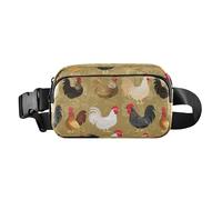 Funny Cornish Rex Cats Neutro Moda Crossbody Bag Marsupio per Donne Uomini Adolescenti Grande Capacità Sling Bag Viaggio, Art Pet Pollo Oro, 1 size