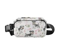 Funny Cornish Rex Cats Neutro Moda Crossbody Bag Marsupio per Donne Uomini Adolescenti Grande Capacità Sling Bag Viaggio, Cani Schnauzer in miniatura estetici bianchi, 1 size