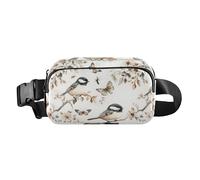 Funny Cornish Rex Cats Neutro Moda Crossbody Bag Marsupio per Donne Uomini Adolescenti Grande Capacità Sling Bag Viaggio, Nero estetico - Capped Chickadee Birds, 1 size