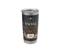 Funny Count Twice Stitch Once Needlework Bicchiere termico in acciaio inox doppia parete