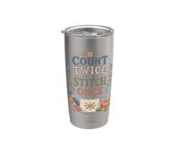Funny Count Twice Stitch Once Needlework Bicchiere termico in acciaio inox doppia parete