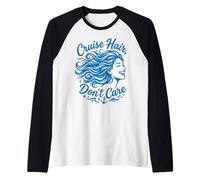 Funny Couples Cruising Hair Don't Care Vacation Maglia con Maniche Raglan